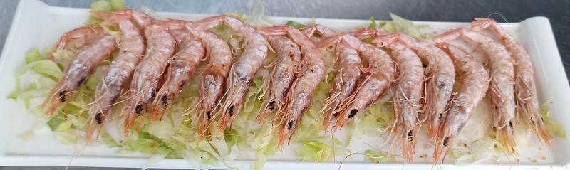 Grilled prawns from Huelva